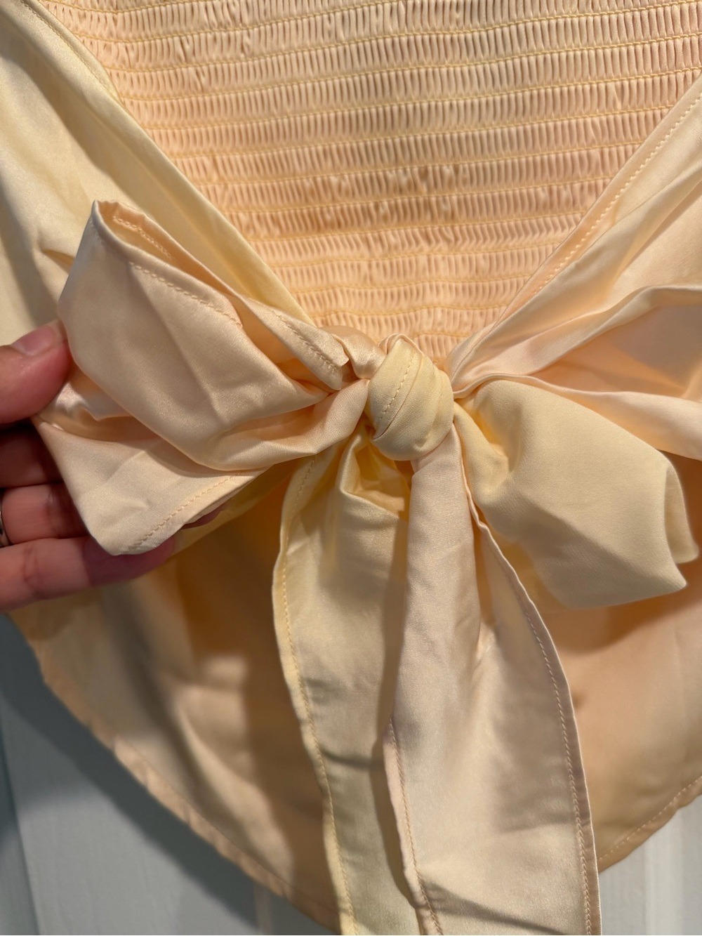 Silky Strapless Handkerchief Tube Top Creamy Butter - Picture 5 of 5